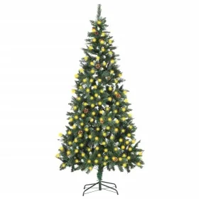 Árbol de Navidad artificial iluminado con luces y piñas 210 cm de , Arboles de navidad - Ref: Foro24-3077748, Precio: 141,16 ...