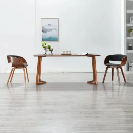Silla de comedor madera curvada y tela gris de , Sillas de comedor - Ref: Foro24-283111, Precio: 224,15 €, Descuento: %