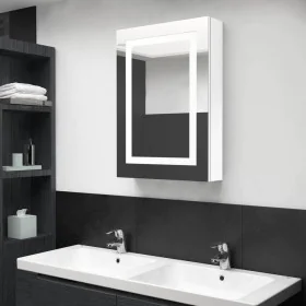 Armario de baño con espejo LED blanco brillante 50x13x70 cm by vidaXL, bathroom vanities - Ref: Foro24-326494, Price: 155,15 ...