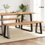 Banco con borde vivo madera maciza de acacia 160 cm de , Bancos para recibidores y almacenamiento - Ref: Foro24-353295, Preci...