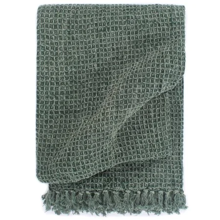 Manta de algodón verde oscuro 220x250 cm de , Mantas - Ref: Foro24-133760, Precio: 63,60 €, Descuento: %