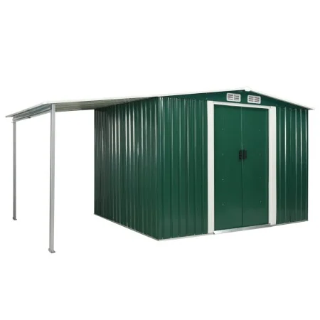 Cobertizo jardín puertas correderas acero verde 386x205x178 cm de , Cobertizos - Ref: Foro24-144029, Precio: 772,91 €, Descue...