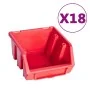 Storage box set 80 pieces wall panels red black by , Tool cabinets - Ref: Foro24-150812, Price: 50,44 €, Discount: %