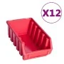 Storage box set 80 pieces wall panels red black by , Tool cabinets - Ref: Foro24-150812, Price: 50,44 €, Discount: %