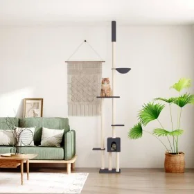 Árbol rascador gatos suelo a techo gris oscuro 258,5-284,5 cm de , Mobiliario para gatos - Ref: Foro24-171719, Precio: 60,08 ...