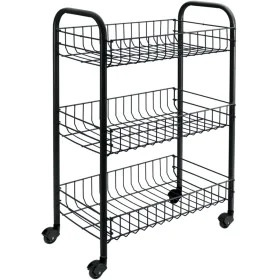 Metaltex Siena black kitchen trolley with 3 baskets by , Kitchen and dining carts - Ref: Foro24-430398, Price: 30,86 €, Disco...