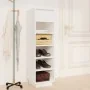 Mueble zapatero de madera maciza de pino blanco 30x34x105 cm de , Zapateros y organizadores de calzado - Ref: Foro24-813556, ...