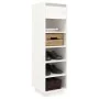 Mueble zapatero de madera maciza de pino blanco 30x34x105 cm de , Zapateros y organizadores de calzado - Ref: Foro24-813556, ...