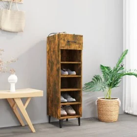 Mueble zapatero madera contrachapada roble ahumado 30x35x105 cm de , Zapateros y organizadores de calzado - Ref: Foro24-81756...