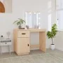 Solid pine wood dressing table with LED lights 95x50x133.5 cm by , Bedroom Dressers - Ref: Foro24-820092, Price: 180,19 €, Di...