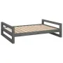 Cama para perros madera maciza de pino gris 105,5x75,5x28 cm de , Camas para perros - Ref: Foro24-821489, Precio: 90,17 €, De...