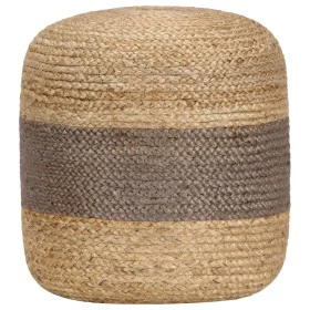 Puf hecho a mano gris 40x45 cm yute de , Otomanas - Ref: Foro24-248077, Precio: 68,33 €, Descuento: %