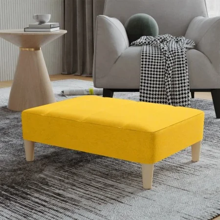 Reposapiés de tela amarillo 78x56x32 cm de , Otomanas - Ref: Foro24-337807, Precio: 81,63 €, Descuento: %