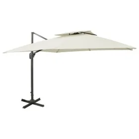Sombrilla jardín voladiza con cubierta doble arena 300x300 cm de , Sombrillas - Ref: Foro24-312368, Precio: 308,59 €, Descuen...