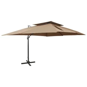 Sombrilla jardín voladiza con cubierta doble taupe 400x300 cm de , Sombrillas - Ref: Foro24-312375, Precio: 395,19 €, Descuen...