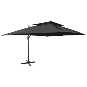 Sombrilla jardín voladiza con cubierta doble negro 400x300 cm de , Sombrillas - Ref: Foro24-312377, Precio: 328,16 €, Descuen...