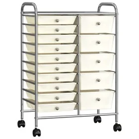 Carrito de almacenaje portátil XXL 15 cajones plástico blanco de , Carretillas de carga - Ref: Foro24-320408, Precio: 128,94 ...
