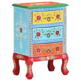 Mesita de noche pintada a mano madera maciza mango 40x30x60 cm de , Mesitas de noche - Ref: Foro24-321667, Precio: 127,81 €, ...