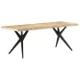 Rough mango wood dining table 200x90x76 cm by , Kitchen and dining tables - Ref: Foro24-323572, Price: 407,25 €, Discount: %