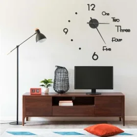 Reloj 3D de pared con diseño moderno negro 100 cm XXL de , Relojes de pared - Ref: Foro24-325153, Precio: 25,14 €, Descuento: %