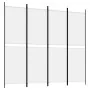 Biombo divisor de 4 paneles de tela blanco 200x180 cm de , Divisores de ambientes - Ref: Foro24-350214, Precio: 42,46 €, Desc...