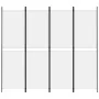 Biombo divisor de 4 paneles de tela blanco 200x180 cm de , Divisores de ambientes - Ref: Foro24-350214, Precio: 42,46 €, Desc...