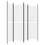 Biombo divisor de 4 paneles de tela blanco 200x180 cm de , Divisores de ambientes - Ref: Foro24-350214, Precio: 42,46 €, Desc...