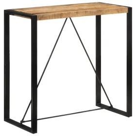 Mesa alta de bar madera maciza de mango rugoso 110x55x110 cm de , Mesas de cocina y de comedor - Ref: Foro24-351717, Precio: ...