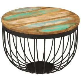 Mesa de centro madera maciza reciclada y acero Ø50x35 cm de , Mesas de centro - Ref: Foro24-352025, Precio: 93,59 €, Descuent...