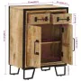 Sideboard with 2 drawers, iron and solid mango wood, 53x31x72 cm. by , Sideboards - Ref: Foro24-352038, Price: 232,21 €, Disc...