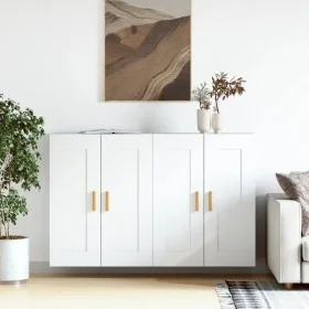 Armarios de pared 2 uds madera de ingeniería blanco de , Aparadores - Ref: Foro24-3197977, Precio: 144,99 €, Descuento: %