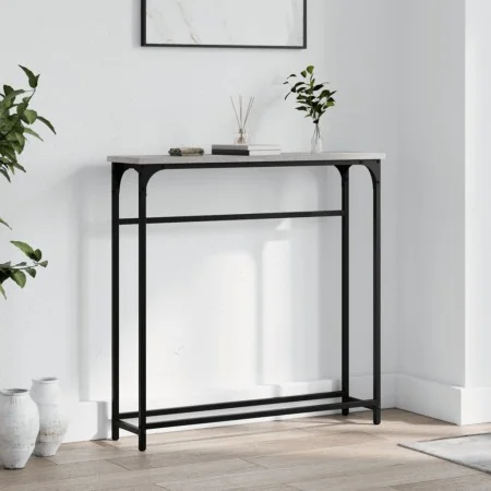 Engineered wood gray Sonoma console table 75x19.5x75 cm by , Side tables - Ref: Foro24-834138, Price: 35,42 €, Discount: %