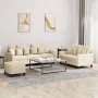 3-piece sofa set with cream fabric cushions by , Sofas - Ref: Foro24-3201674, Price: 522,61 €, Discount: %