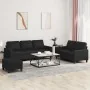 3-piece black faux leather sofa set with cushions by , Sofas - Ref: Foro24-3201423, Price: 483,82 €, Discount: %