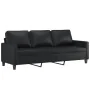 3-piece black faux leather sofa set with cushions by , Sofas - Ref: Foro24-3201423, Price: 483,82 €, Discount: %
