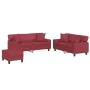 Juego de sofás con cojines 3 piezas cuero sintético rojo tinto de , Sofás - Ref: Foro24-3201932, Precio: 607,07 €, Descuento: %