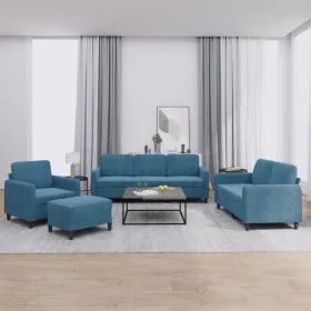 Juego de sofás 4 piezas terciopelo azul de , Sofás - Ref: Foro24-3201953, Precio: 748,71 €, Descuento: %