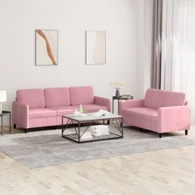 Juego de sofás 2 piezas terciopelo rosa de , Sofás - Ref: Foro24-3202017, Precio: 545,55 €, Descuento: %