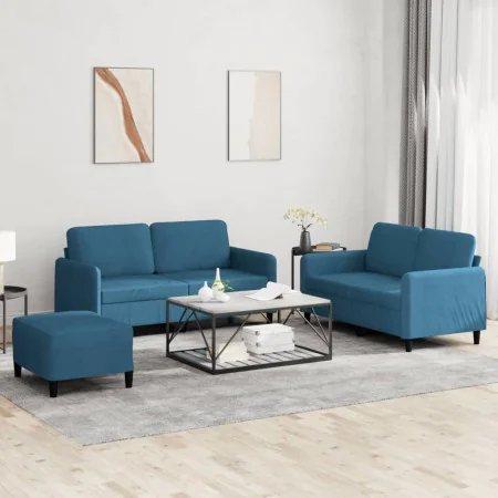 Juego de sofás 3 piezas terciopelo azul de , Sofás - Ref: Foro24-3201993, Precio: 528,49 €, Descuento: %