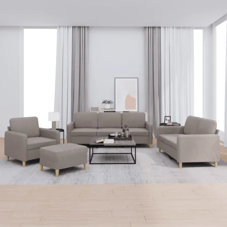 Juego de sofás con cojines 4 piezas tela gris taupe de , Sofás - Ref: Foro24-3202069, Precio: 649,37 €, Descuento: %