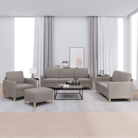 Sofagarnitur mit 4-teiligen Kissen, Stoff in Grau-Taupe. von , Sofas - Ref: Foro24-3202069, Preis: 649,37 €, Rabatt: %