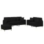 Juego de sofás con cojines 3 piezas tela negro de , Sofás - Ref: Foro24-3202146, Precio: 657,50 €, Descuento: %
