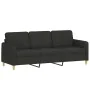 Juego de sofás con cojines 3 piezas tela negro de , Sofás - Ref: Foro24-3202146, Precio: 657,50 €, Descuento: %