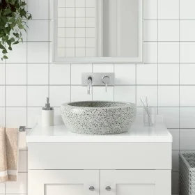 Aufsatzwaschbecken aus grauer Keramik, rund, Φ41x14 cm. von , Sinkt - Ref: Foro24-155064, Preis: 92,07 €, Rabatt: %