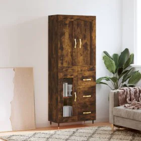 Aparador alto madera contrachapada roble ahumado 69,5x34x180 cm de , Aparadores - Ref: Foro24-3199926, Precio: 165,55 €, Desc...