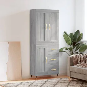 Aparador alto madera contrachapada gris sonoma 69,5x34x180 cm de , Aparadores - Ref: Foro24-3199991, Precio: 162,71 €, Descue...