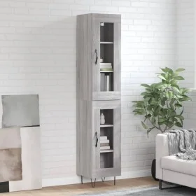 Aparador alto madera contrachapada gris Sonoma 34,5x34x180 cm de , Aparadores - Ref: Foro24-3199463, Precio: 105,98 €, Descue...