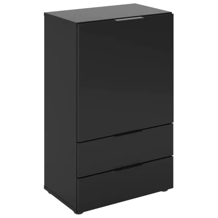 FMD Cómoda con cajón y puertas negro 49,7x31,7x81,3 cm de , Cajoneras - Ref: Foro24-447418, Precio: 156,07 €, Descuento: %