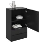 FMD Cómoda con cajón y puertas negro 49,7x31,7x81,3 cm de , Cajoneras - Ref: Foro24-447418, Precio: 156,07 €, Descuento: %
