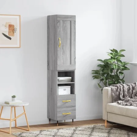 Tall gray Sonoma plywood sideboard 34.5x34x180 cm by , Sideboards - Ref: Foro24-3200247, Price: 104,44 €, Discount: %